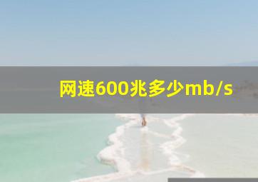 网速600兆多少mb/s