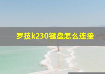 罗技k230键盘怎么连接