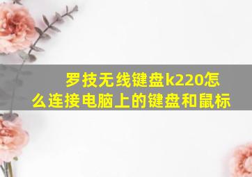 罗技无线键盘k220怎么连接电脑上的键盘和鼠标