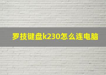 罗技键盘k230怎么连电脑