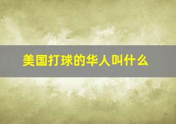 美国打球的华人叫什么