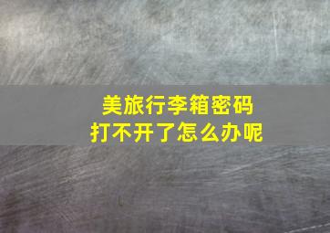 美旅行李箱密码打不开了怎么办呢