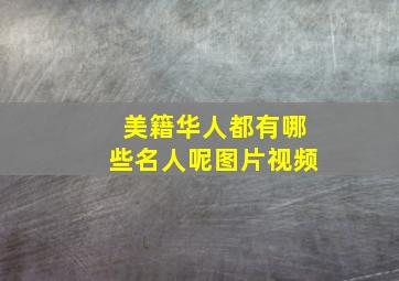 美籍华人都有哪些名人呢图片视频