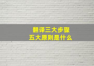 翻译三大步骤五大原则是什么