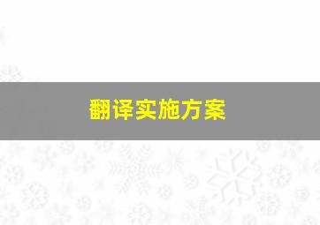 翻译实施方案