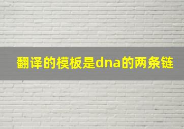 翻译的模板是dna的两条链