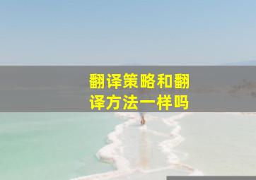 翻译策略和翻译方法一样吗