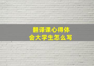 翻译课心得体会大学生怎么写