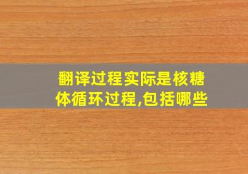 翻译过程实际是核糖体循环过程,包括哪些