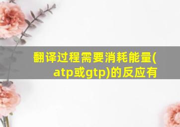 翻译过程需要消耗能量(atp或gtp)的反应有