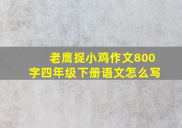 老鹰捉小鸡作文800字四年级下册语文怎么写