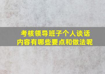 考核领导班子个人谈话内容有哪些要点和做法呢