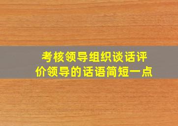 考核领导组织谈话评价领导的话语简短一点