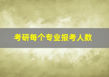 考研每个专业报考人数