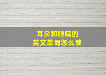 耳朵和眼睛的英文单词怎么读