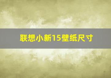 联想小新15壁纸尺寸