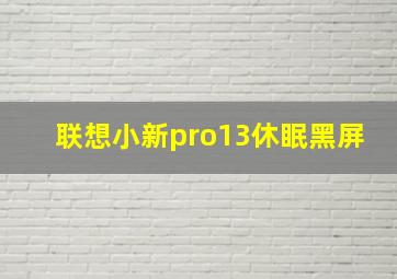 联想小新pro13休眠黑屏