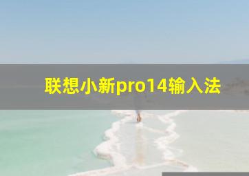 联想小新pro14输入法