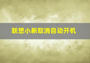 联想小新取消自动开机