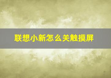 联想小新怎么关触摸屏