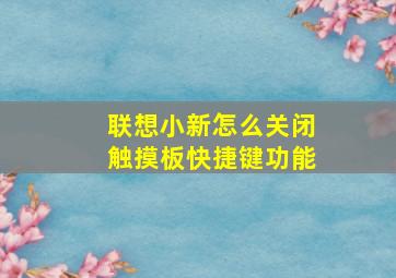 联想小新怎么关闭触摸板快捷键功能