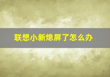 联想小新熄屏了怎么办