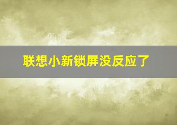 联想小新锁屏没反应了