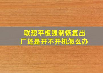 联想平板强制恢复出厂还是开不开机怎么办