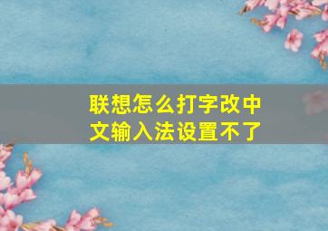 联想怎么打字改中文输入法设置不了