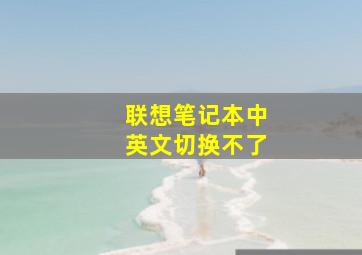 联想笔记本中英文切换不了