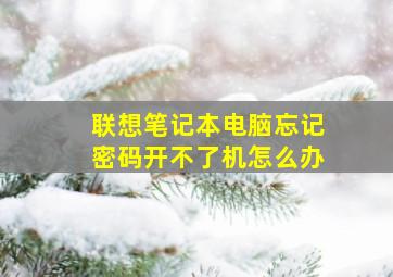 联想笔记本电脑忘记密码开不了机怎么办