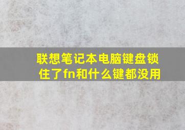 联想笔记本电脑键盘锁住了fn和什么键都没用