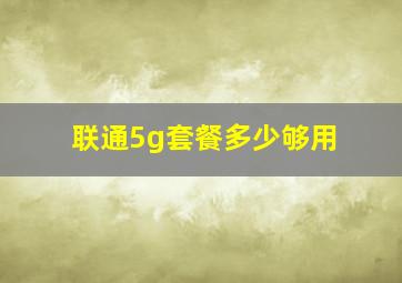 联通5g套餐多少够用