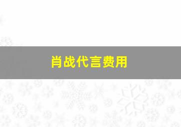 肖战代言费用