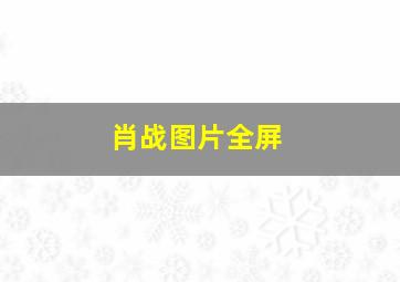 肖战图片全屏