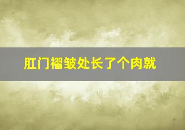 肛门褶皱处长了个肉就