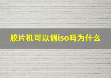 胶片机可以调iso吗为什么