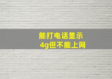 能打电话显示4g但不能上网