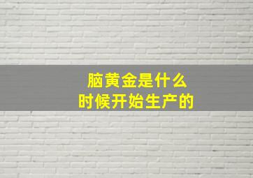 脑黄金是什么时候开始生产的