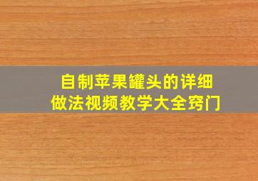 自制苹果罐头的详细做法视频教学大全窍门