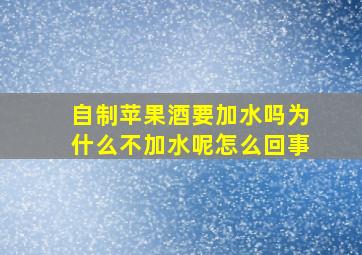 自制苹果酒要加水吗为什么不加水呢怎么回事