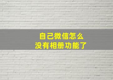 自己微信怎么没有相册功能了