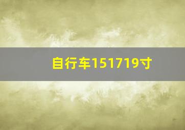 自行车151719寸