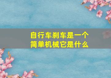 自行车刹车是一个简单机械它是什么