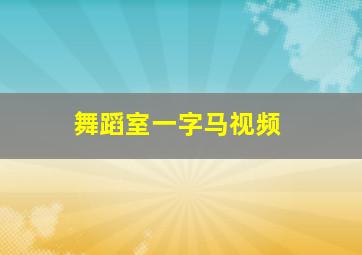 舞蹈室一字马视频