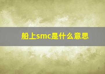 船上smc是什么意思