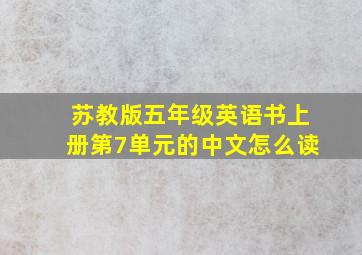 苏教版五年级英语书上册第7单元的中文怎么读