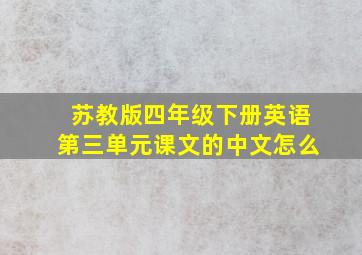 苏教版四年级下册英语第三单元课文的中文怎么