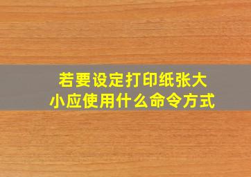 若要设定打印纸张大小应使用什么命令方式