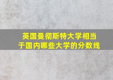 英国曼彻斯特大学相当于国内哪些大学的分数线